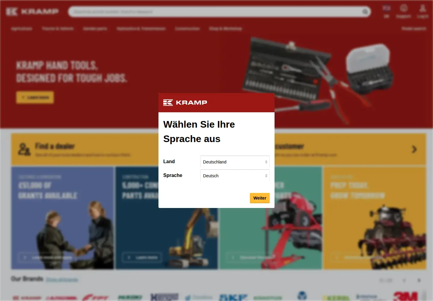 Screenshot of kramp.com