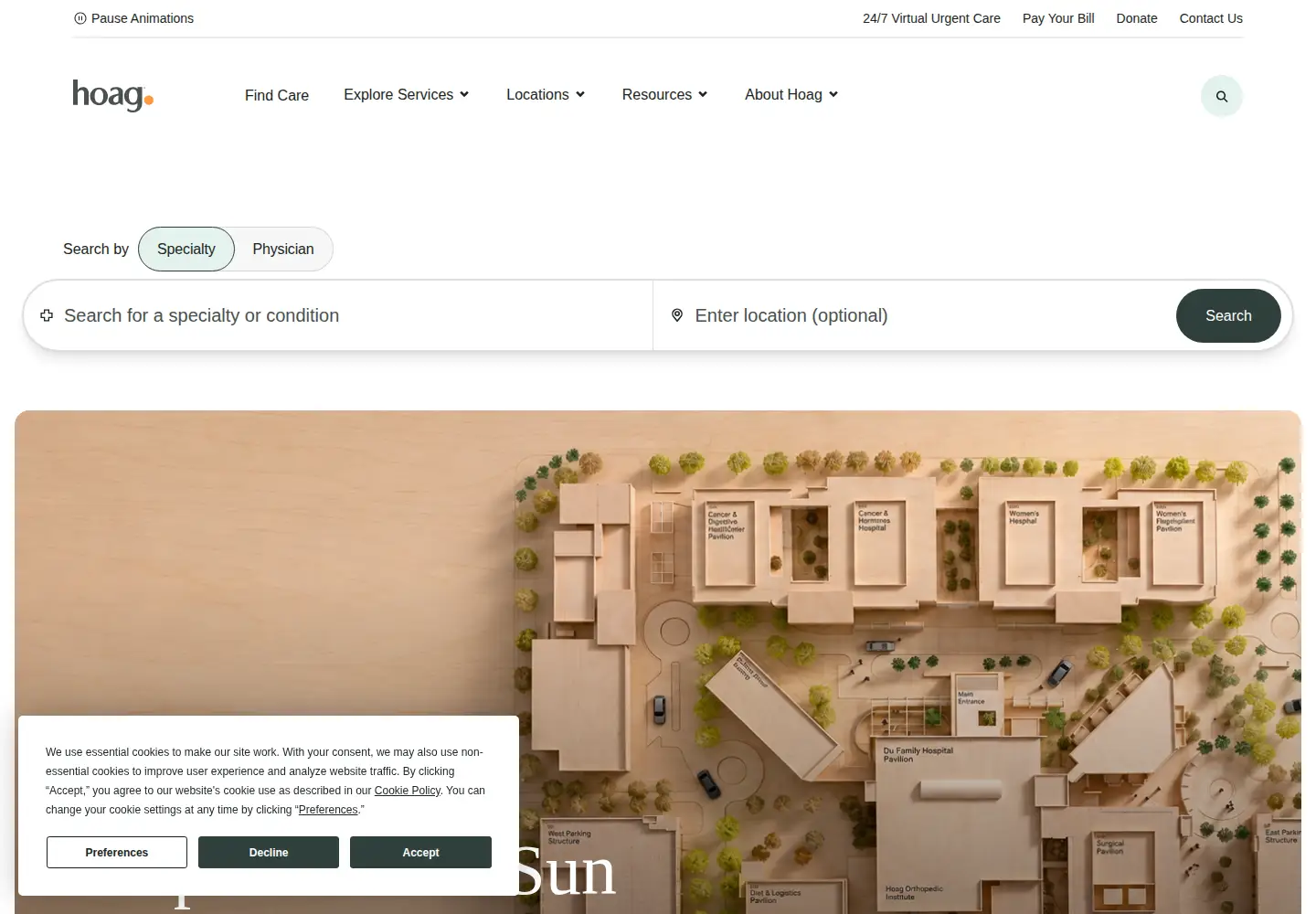 Screenshot of hoag.org