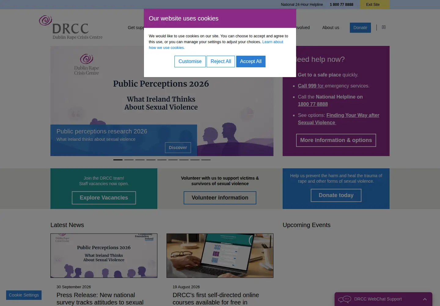 Screenshot of drcc.ie