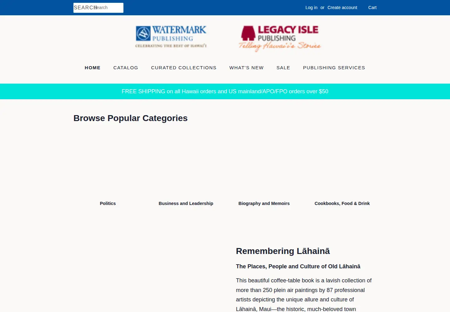 Screenshot of bookshawaii.net