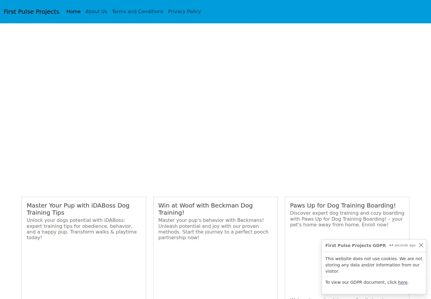 Screenshot of firstpulseprojects.com