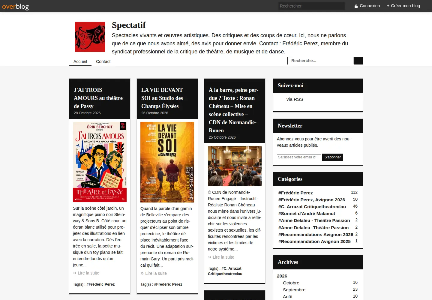 Screenshot of spectatif.com