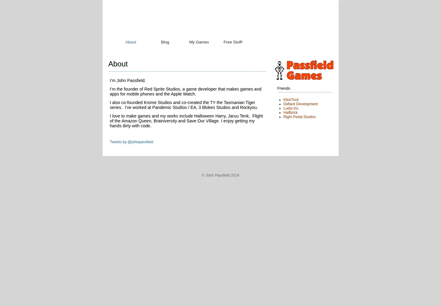 Screenshot of passfieldgames.com