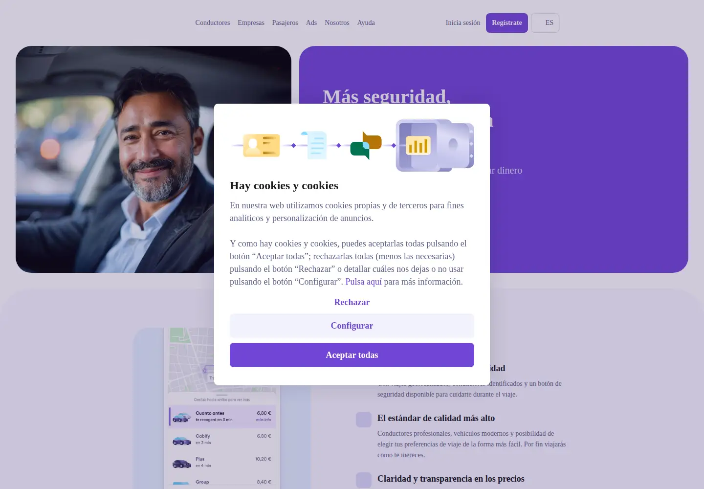 Screenshot of cabify.com