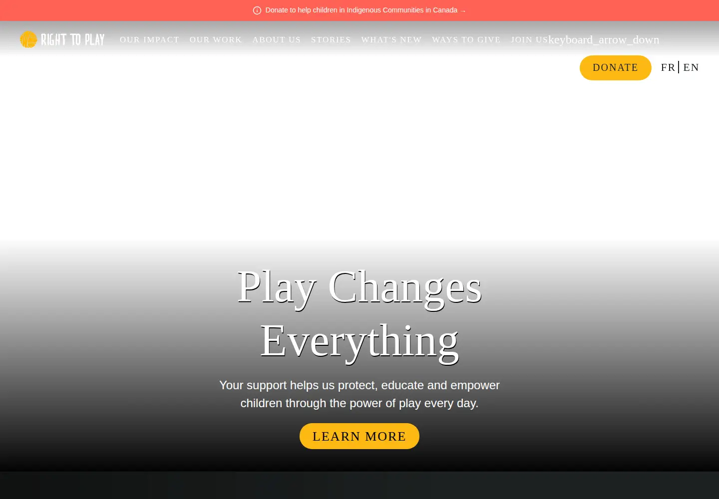 Screenshot of righttoplay.ca