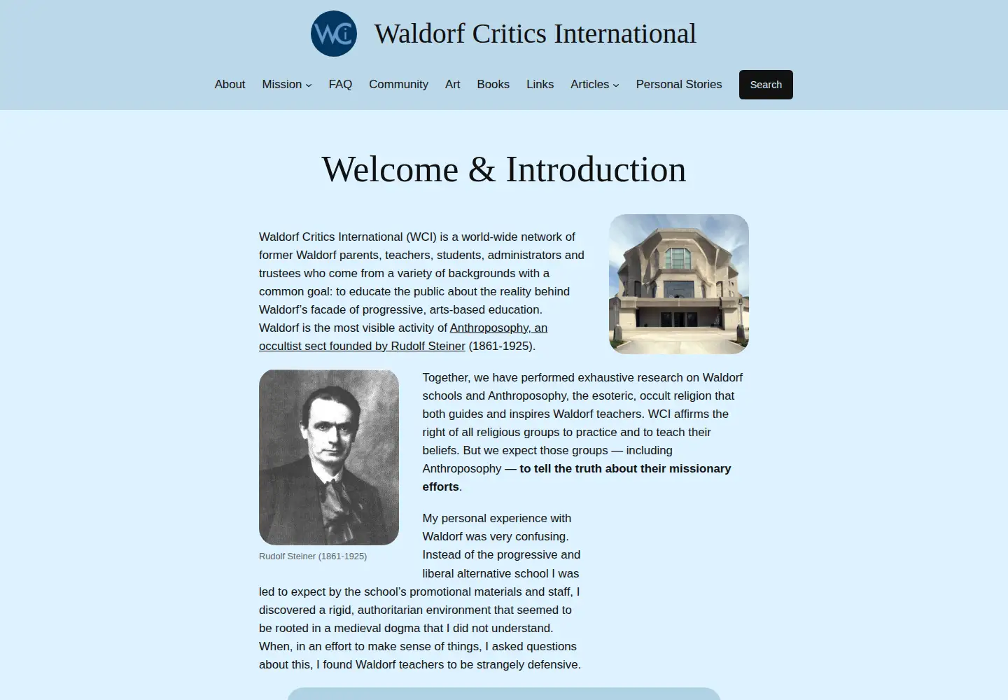 Screenshot of waldorfcritics.org
