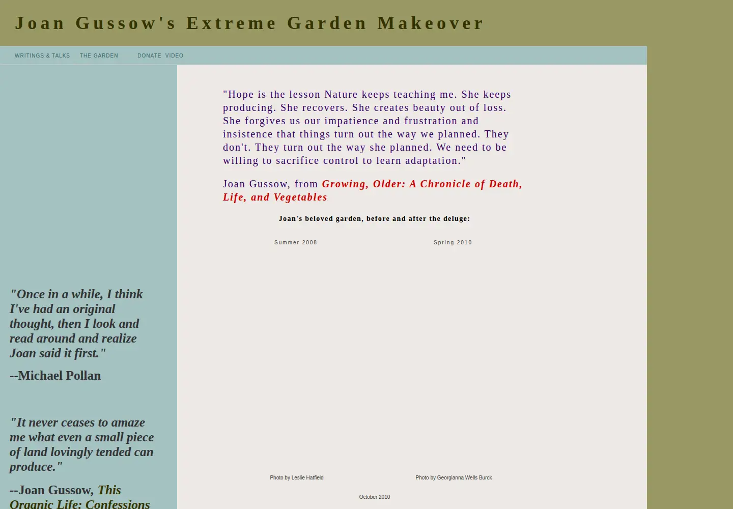 Screenshot of joansgarden.org