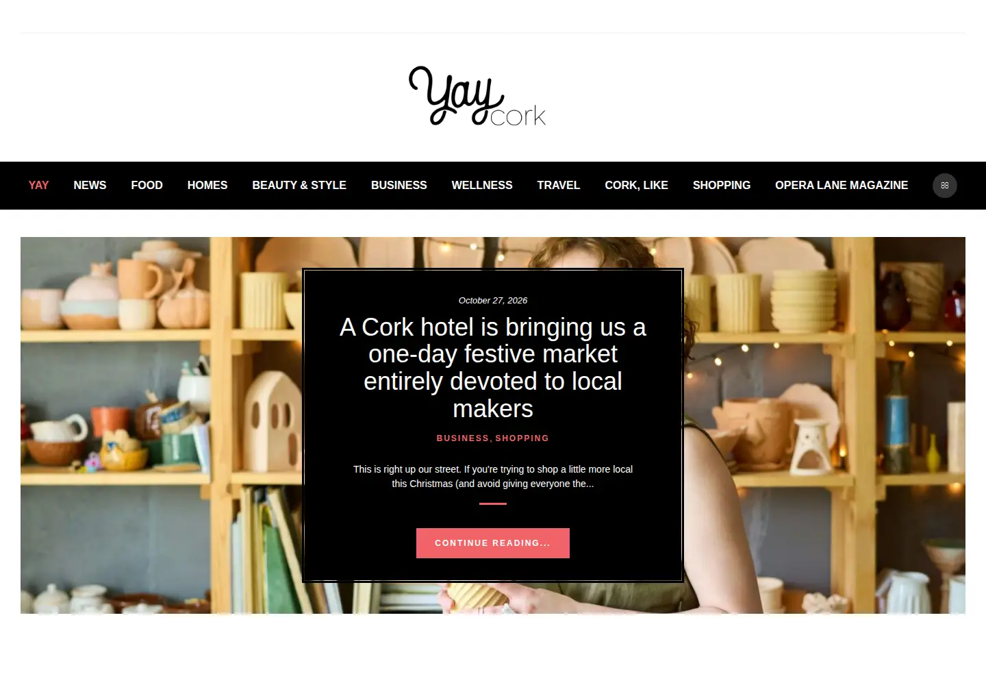 Screenshot of yaycork.ie