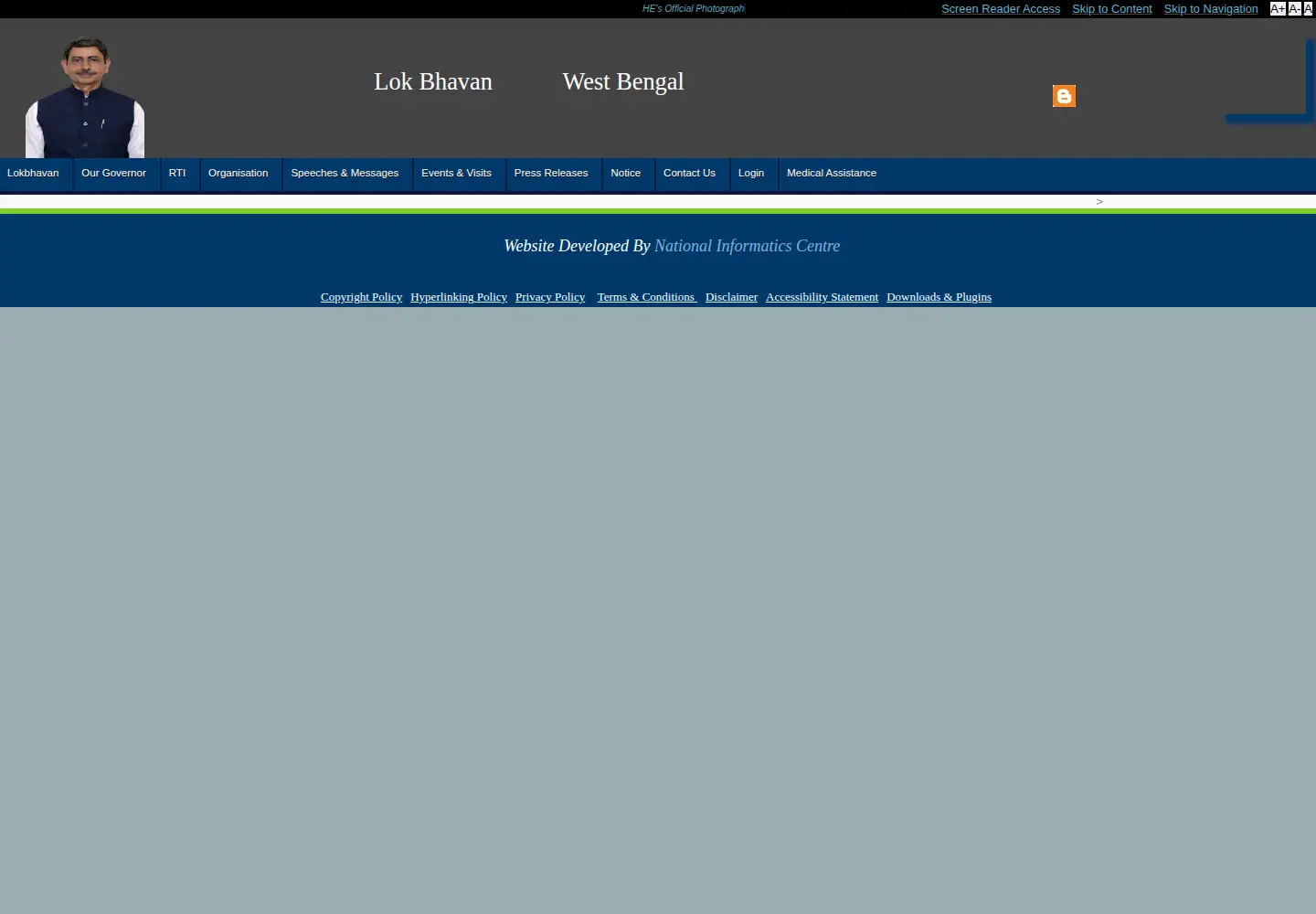 Screenshot of rajbhavankolkata.gov.in