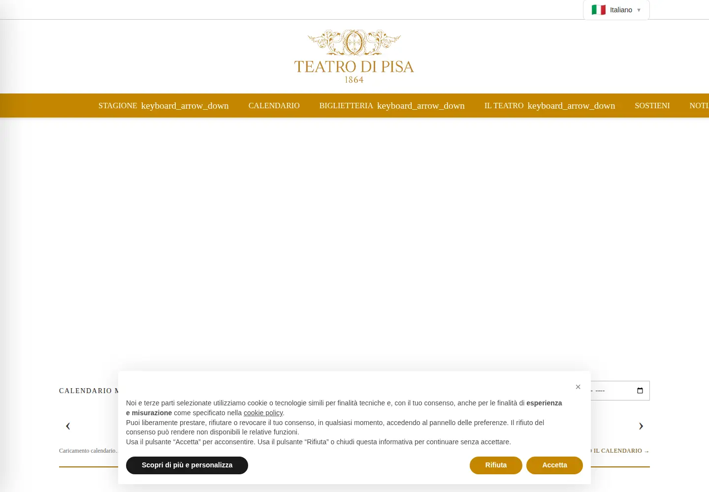 Captured homepage of teatrodipisa.pi.it in the current scan