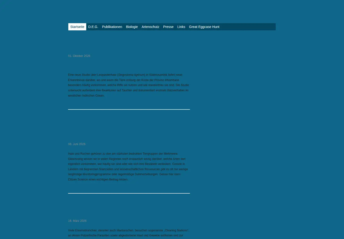 Captured homepage of elasmo.de in the current scan