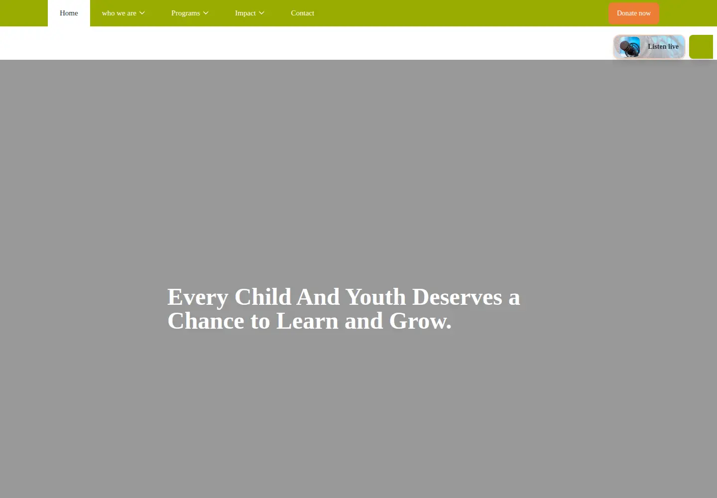 Captured homepage of uwezoyouth.org in the current scan