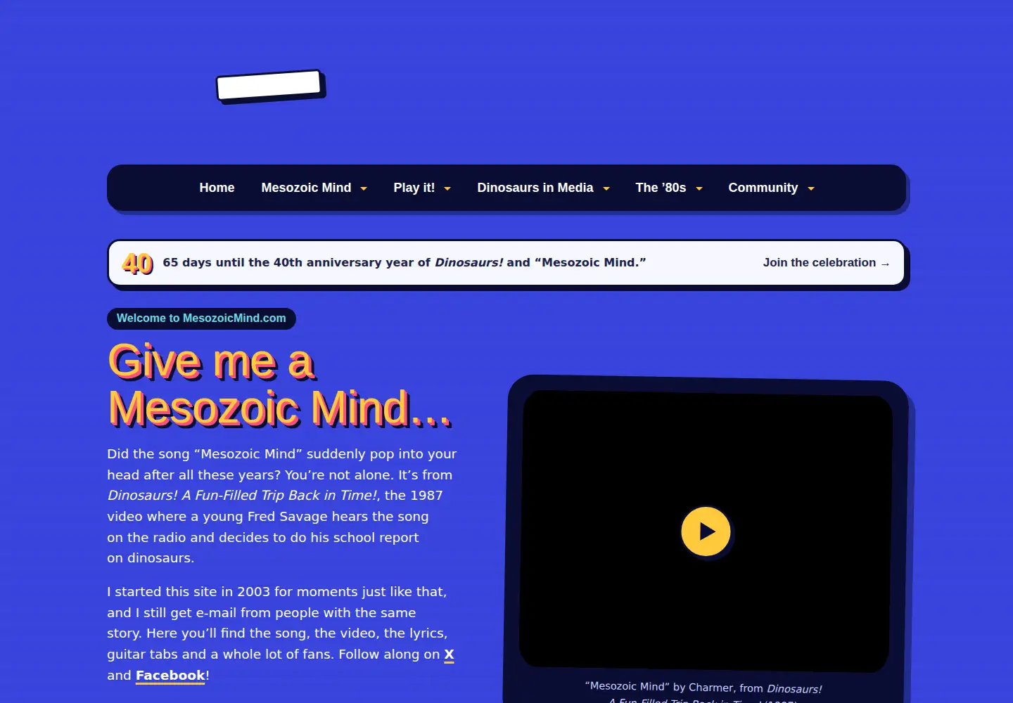 Screenshot of mesozoicmind.com