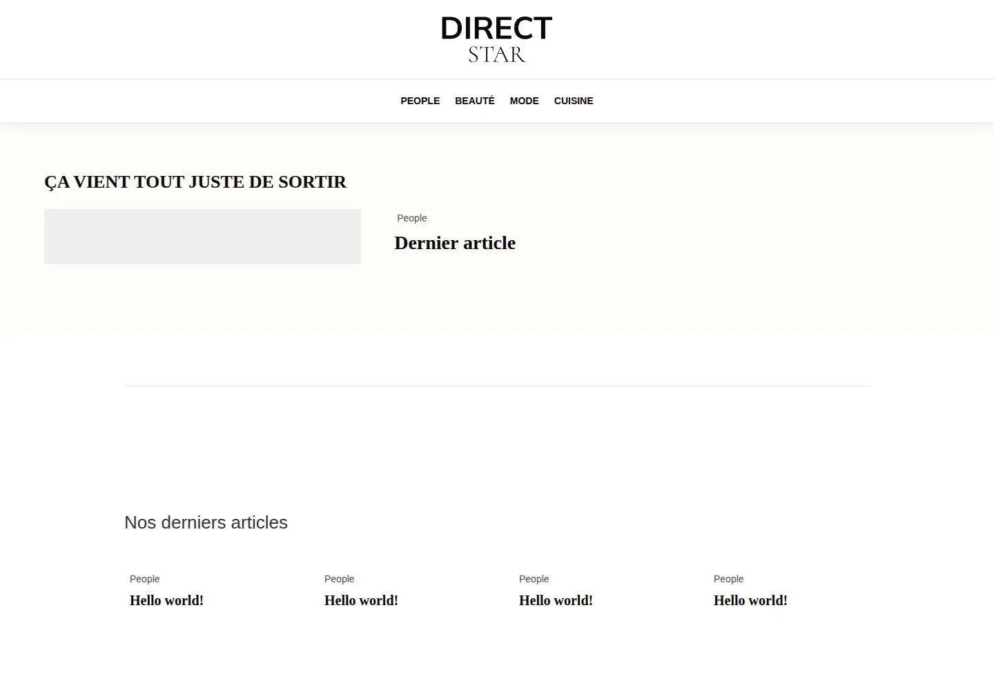 Captured homepage of directstar.fr in the current scan