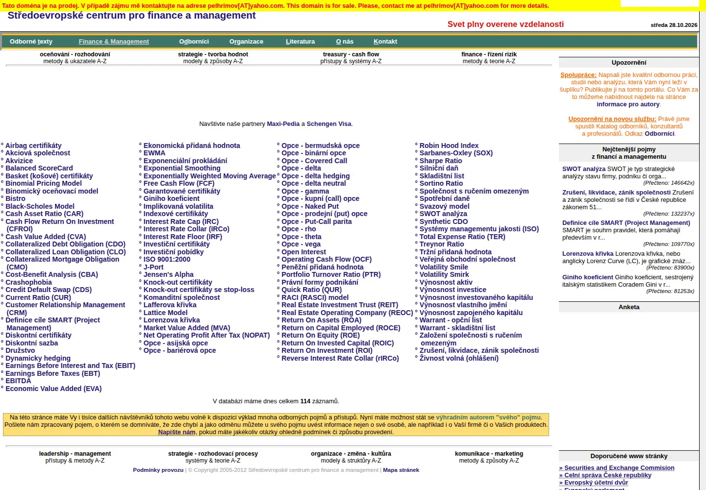 Screenshot of finance-management.cz