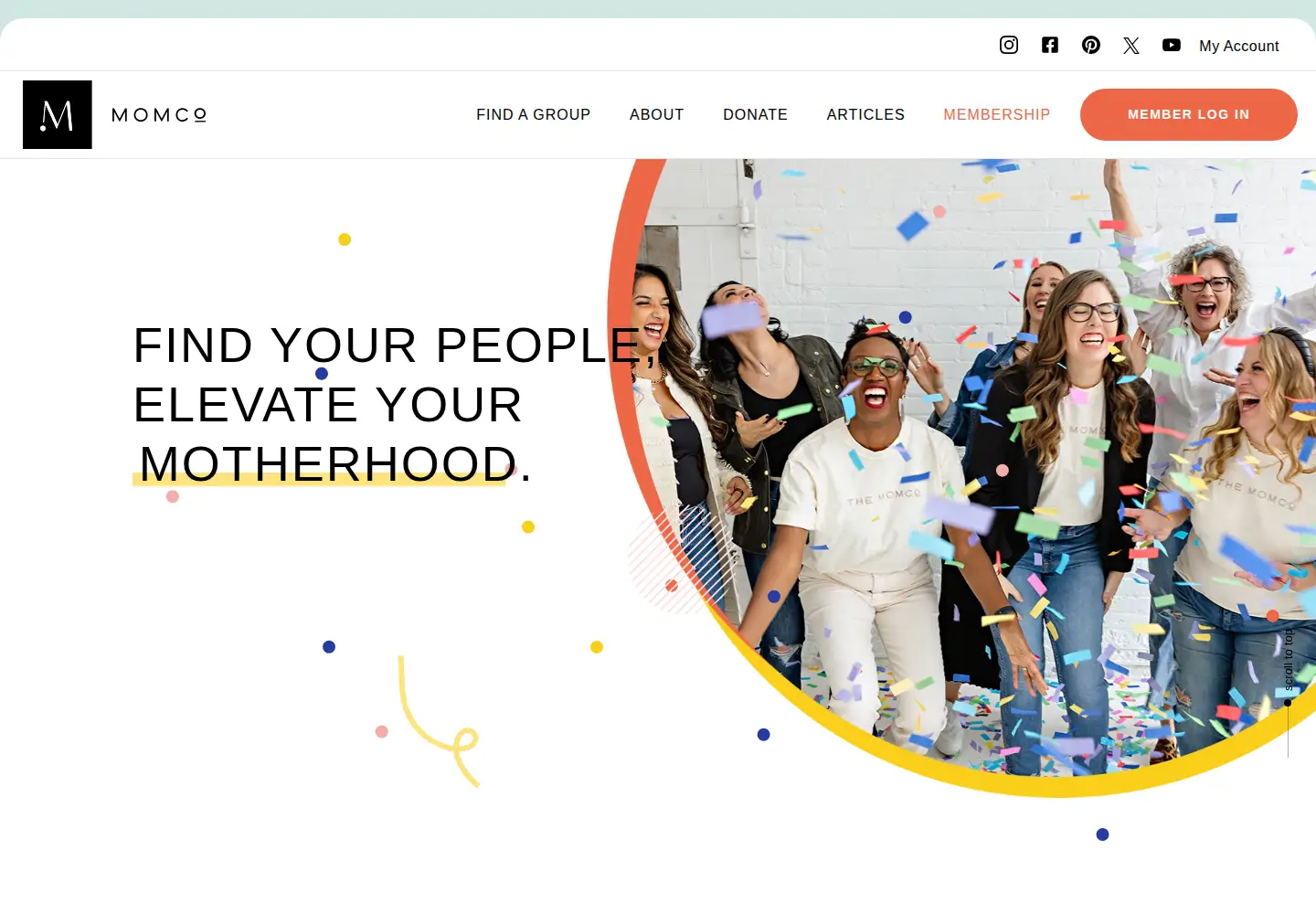 Captured homepage of mops.org in the current scan