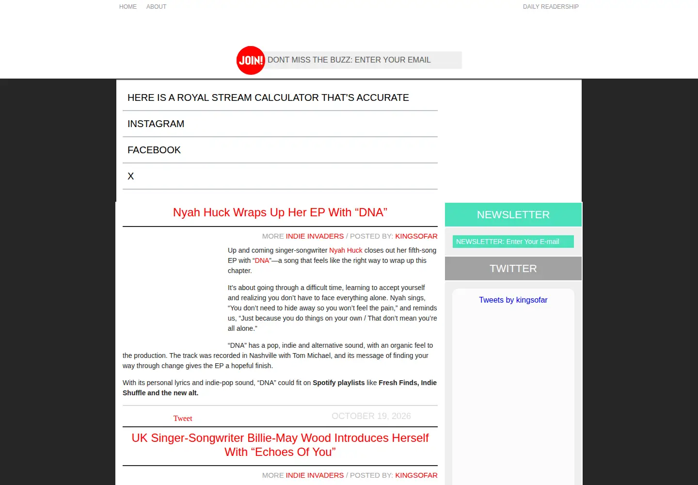 Screenshot of kingsofar.com