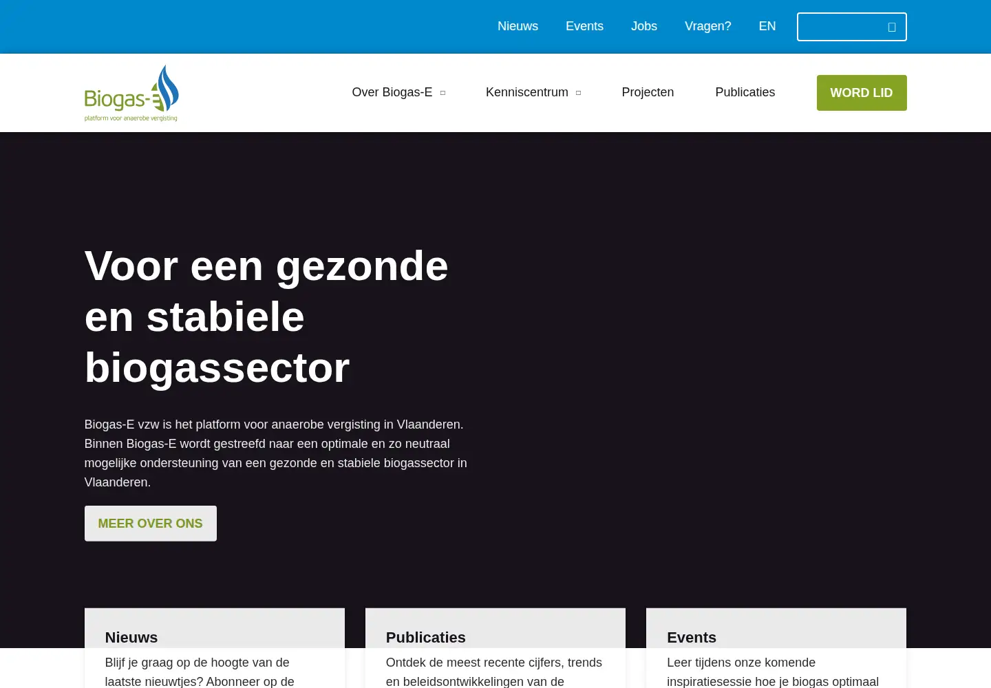 Screenshot of biogas-e.be