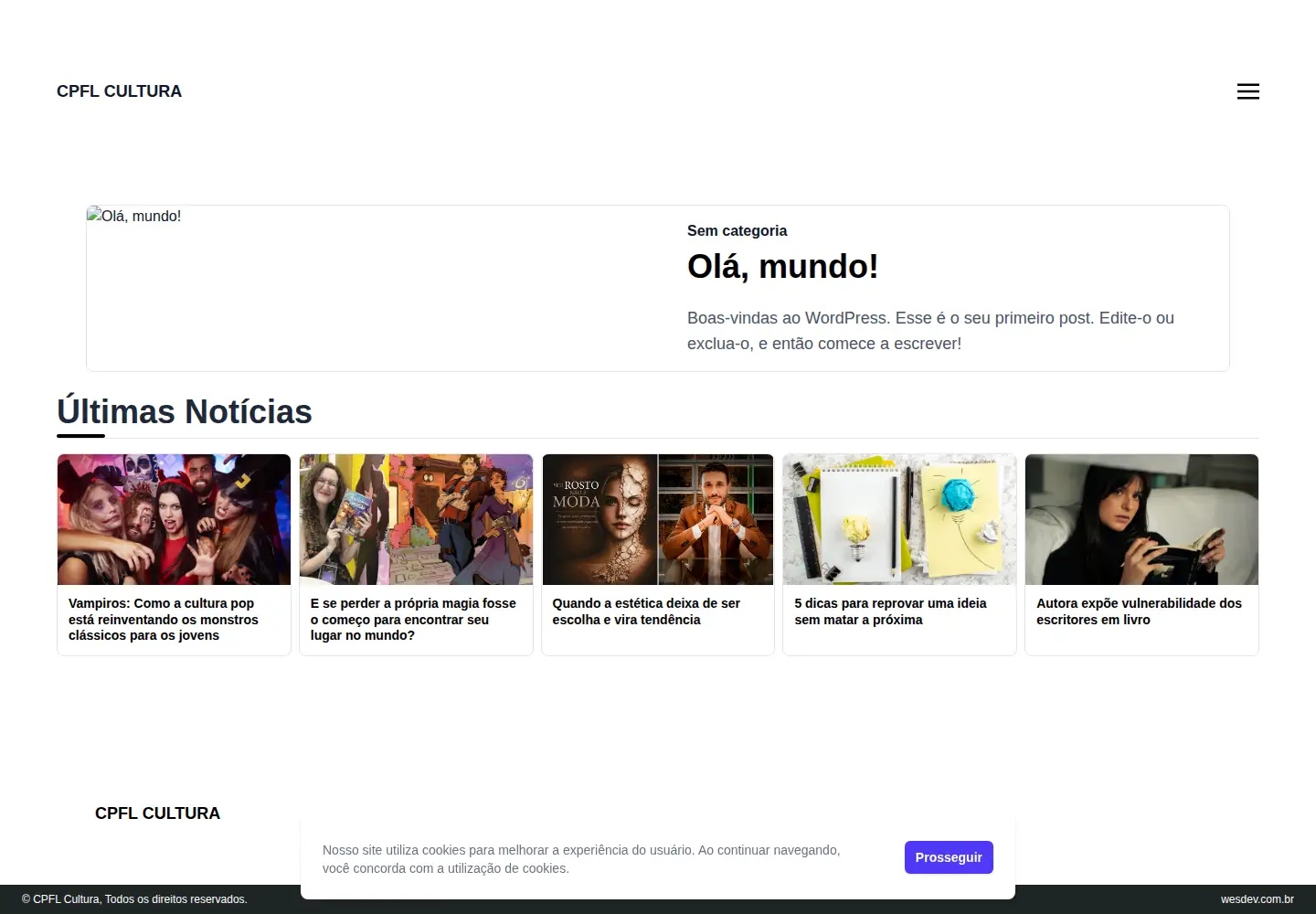 Captured homepage of cpflcultura.com.br in the current scan