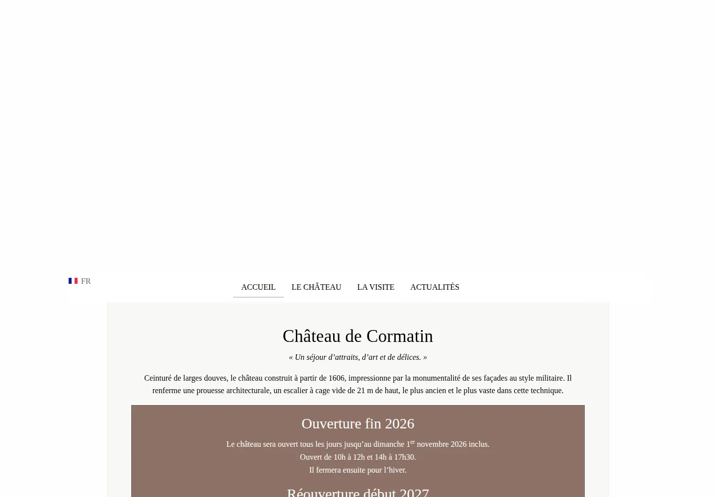 Screenshot of chateaudecormatin.com