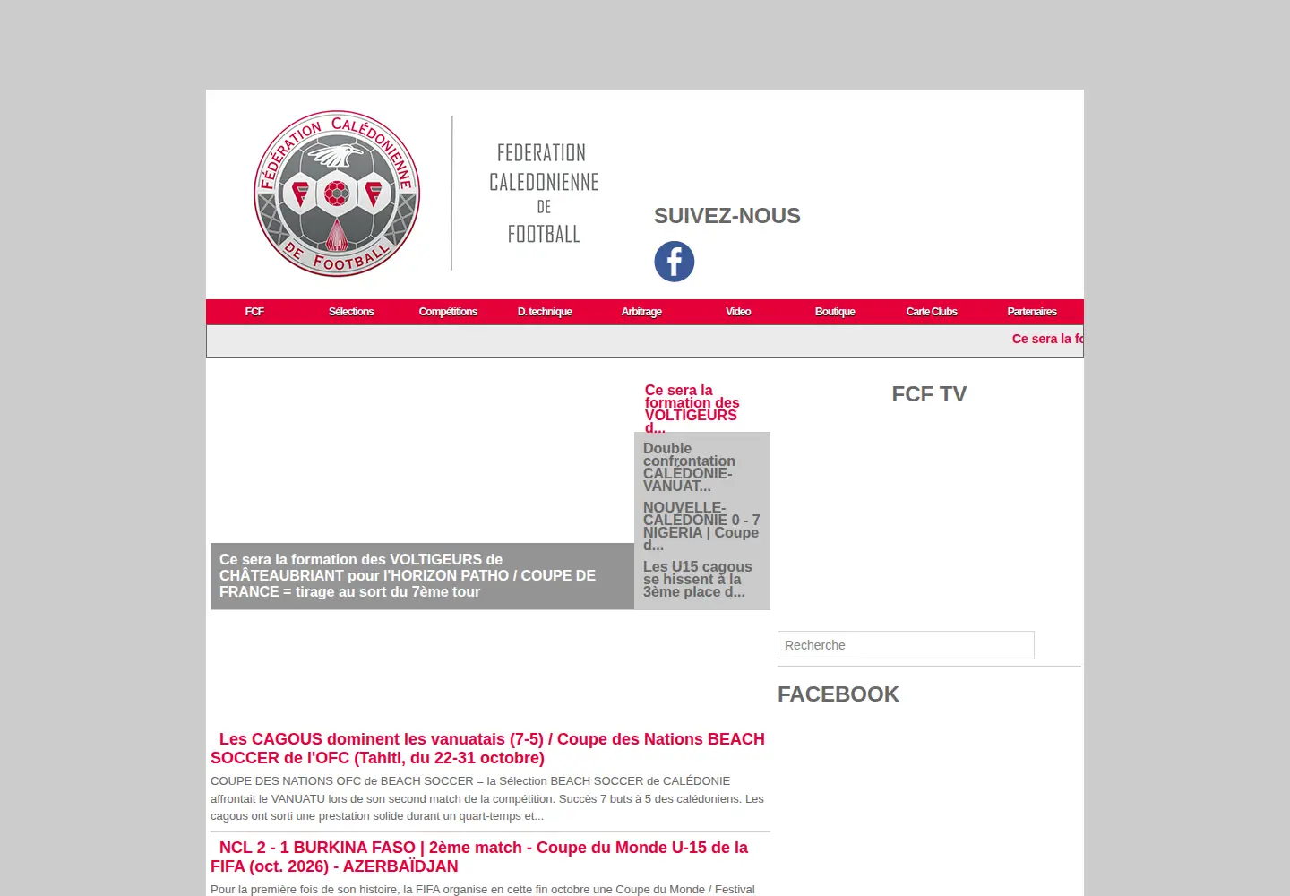 Screenshot of fedcalfoot.com