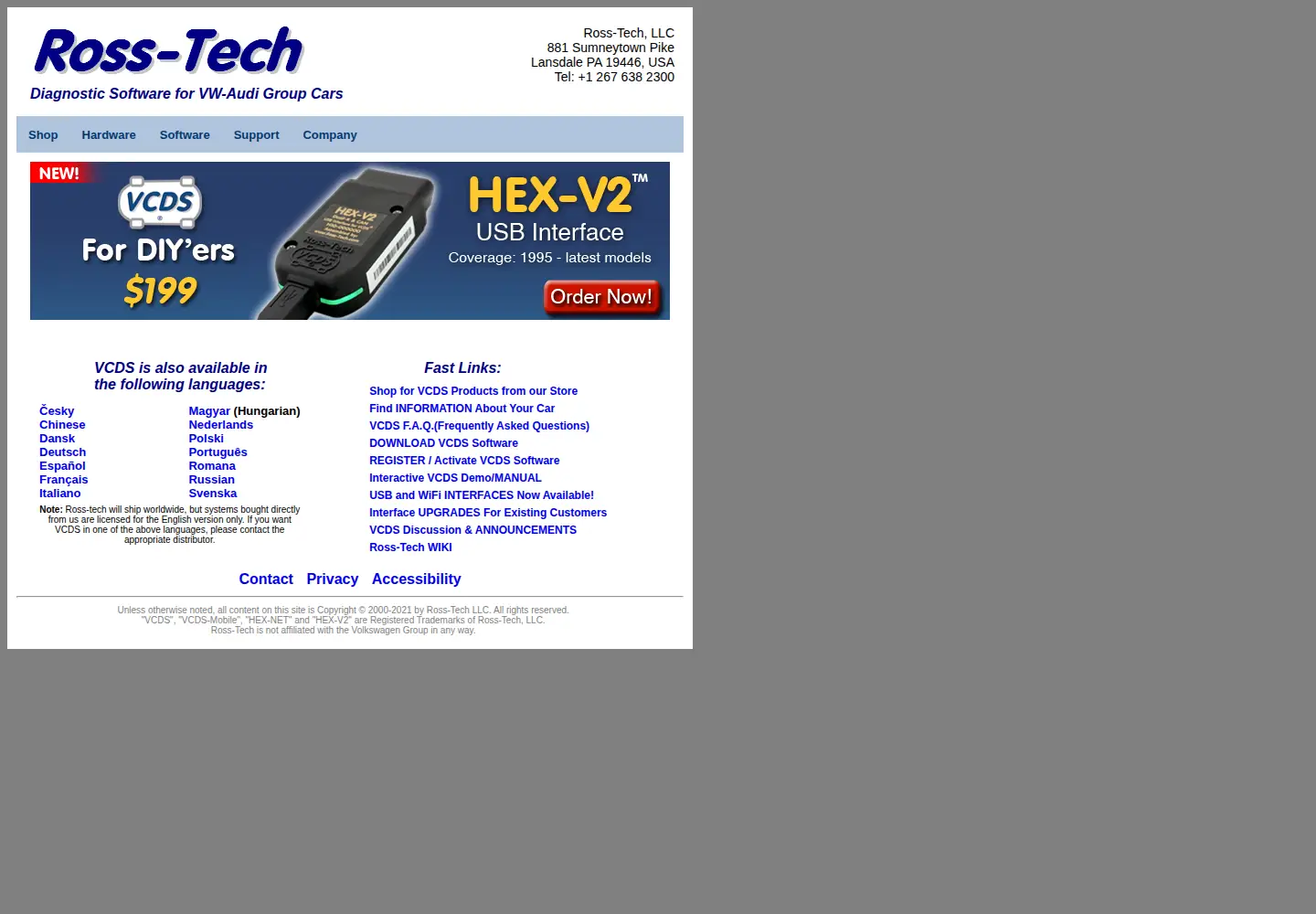 Screenshot of ross-tech.com