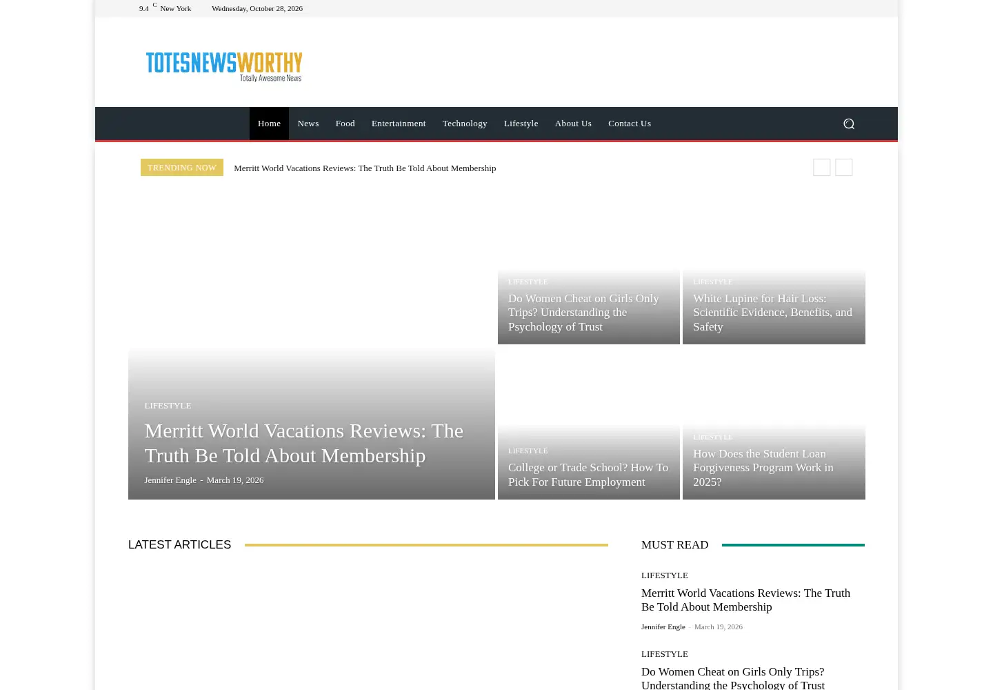 Screenshot of totesnewsworthy.com