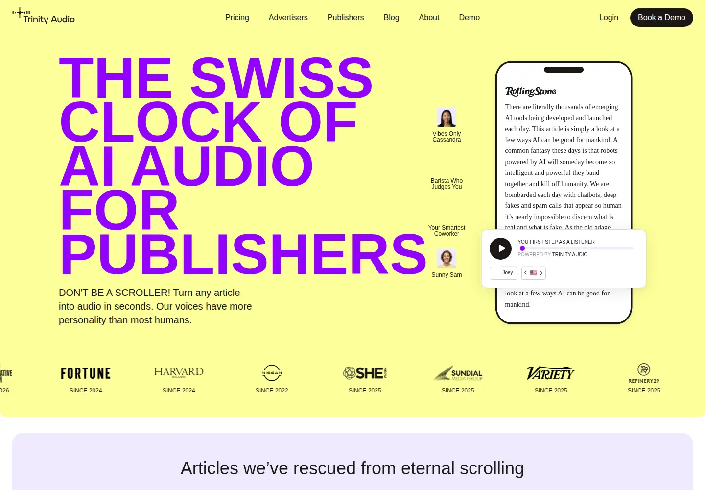 Screenshot of trinityaudio.ai
