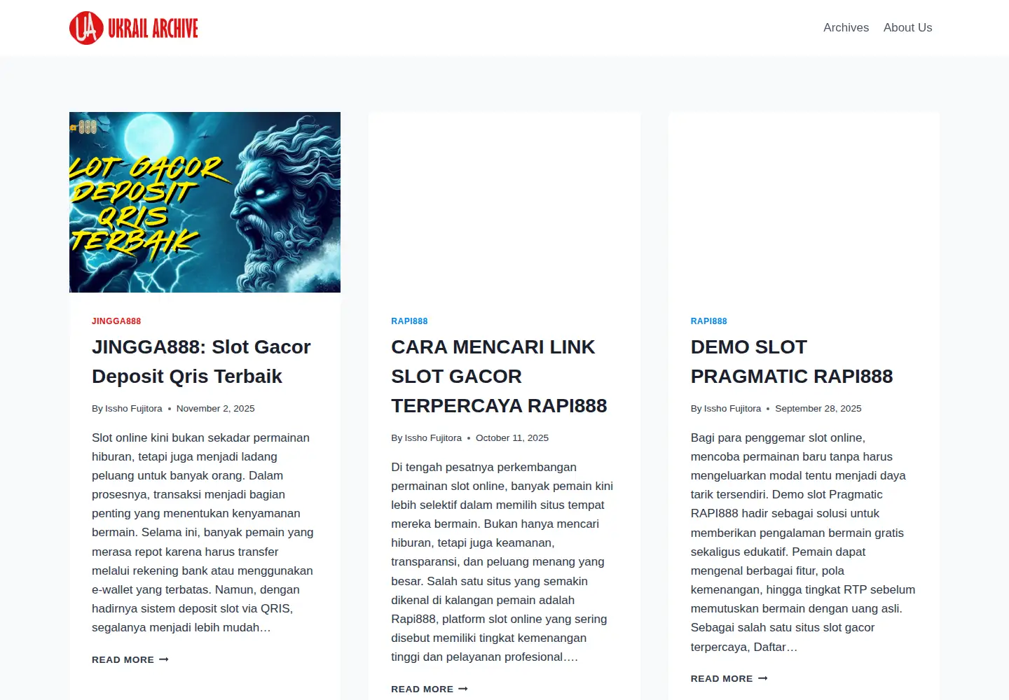 Screenshot of ukrailarchive.org