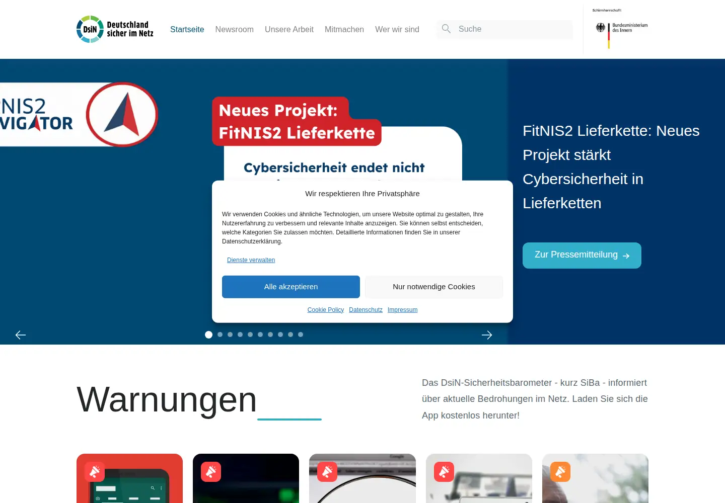 Screenshot of sicher-im-netz.de