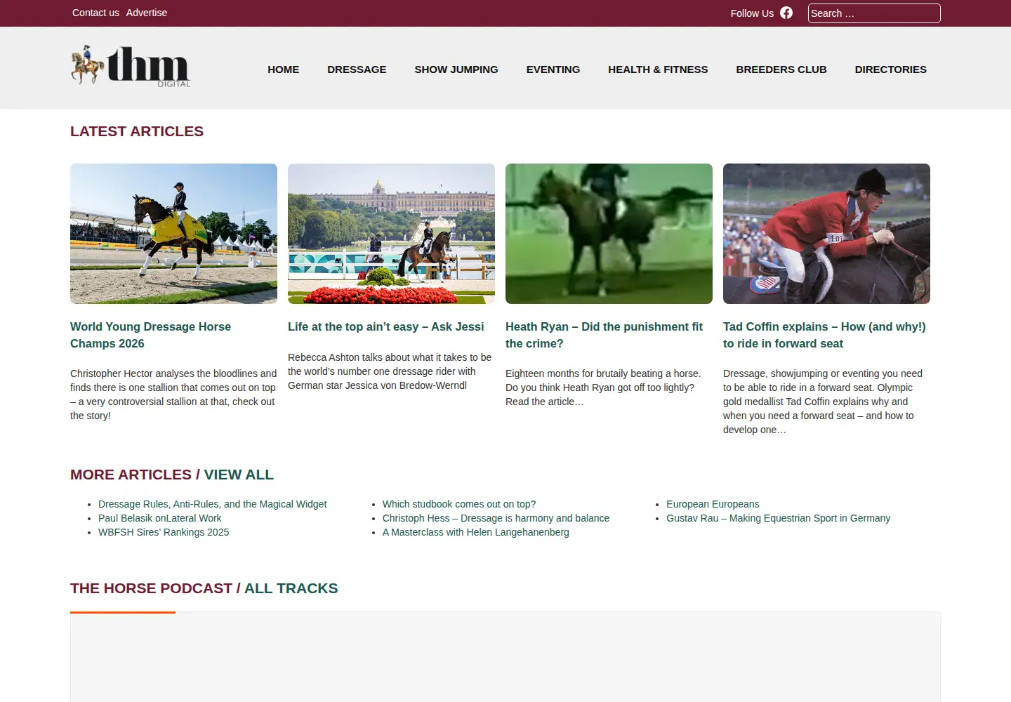 Screenshot of horsemagazine.com