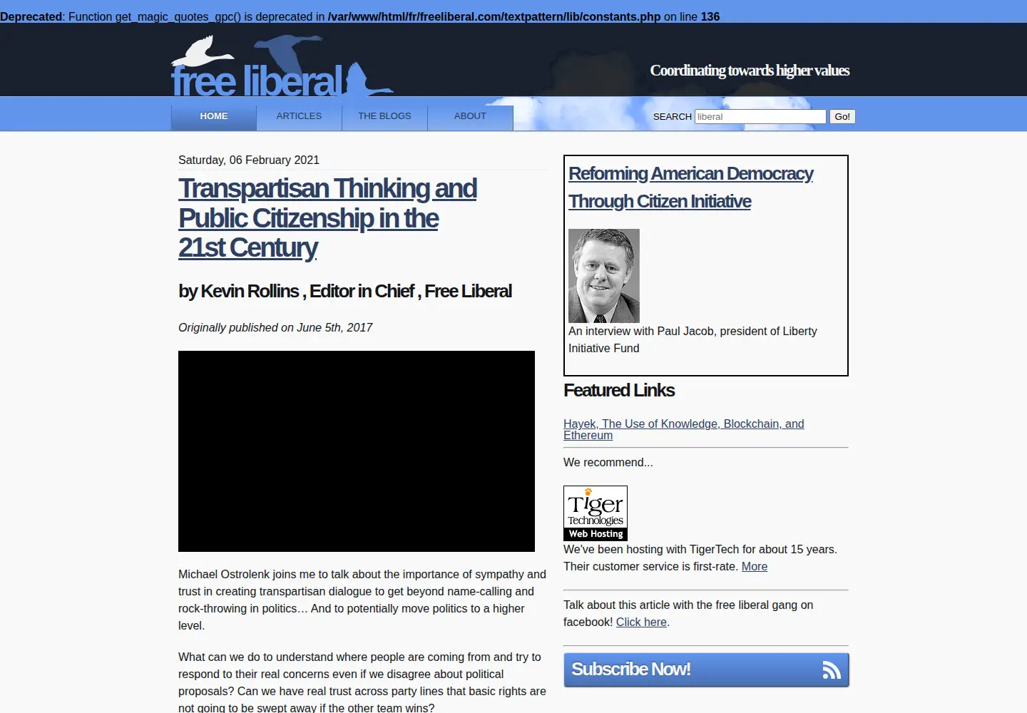 Screenshot of freeliberal.com