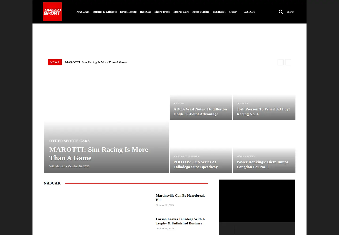 Screenshot of nationalspeedsportnews.com