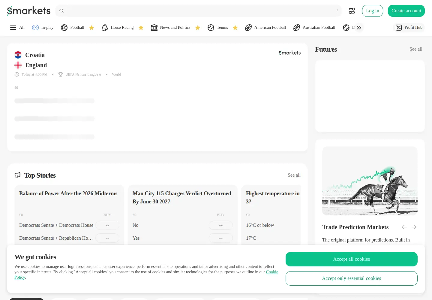 Screenshot of smarkets.com