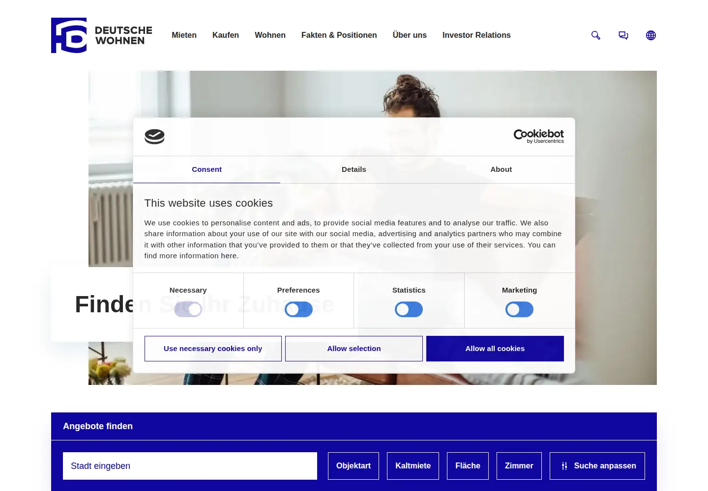 Screenshot of deutsche-wohnen.com
