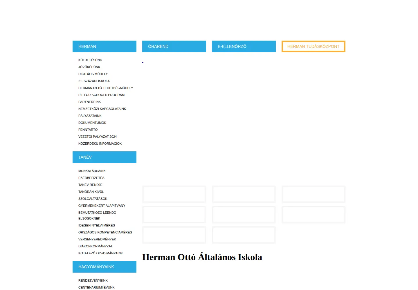 Screenshot of hermantudaskozpont.hu