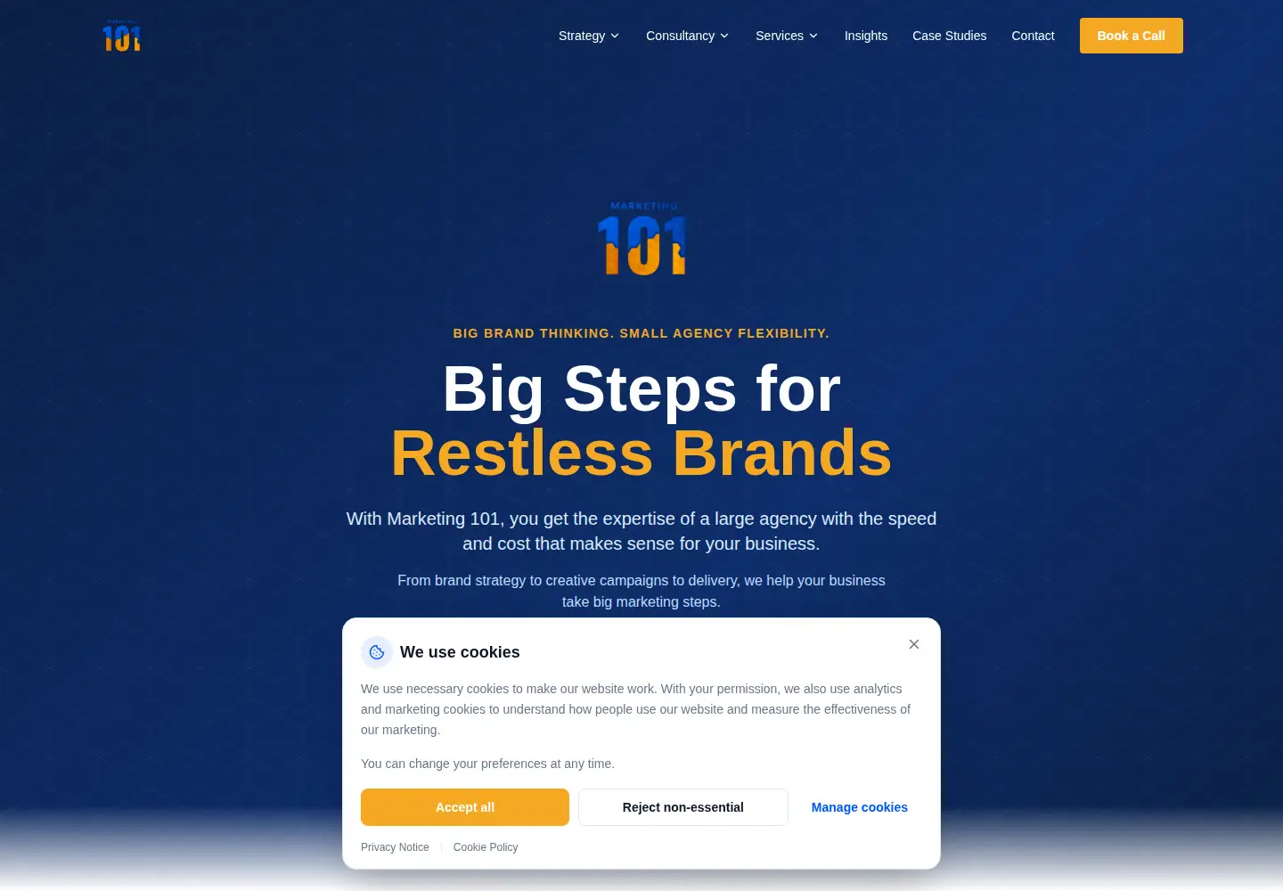 Screenshot of marketing-101.co.uk