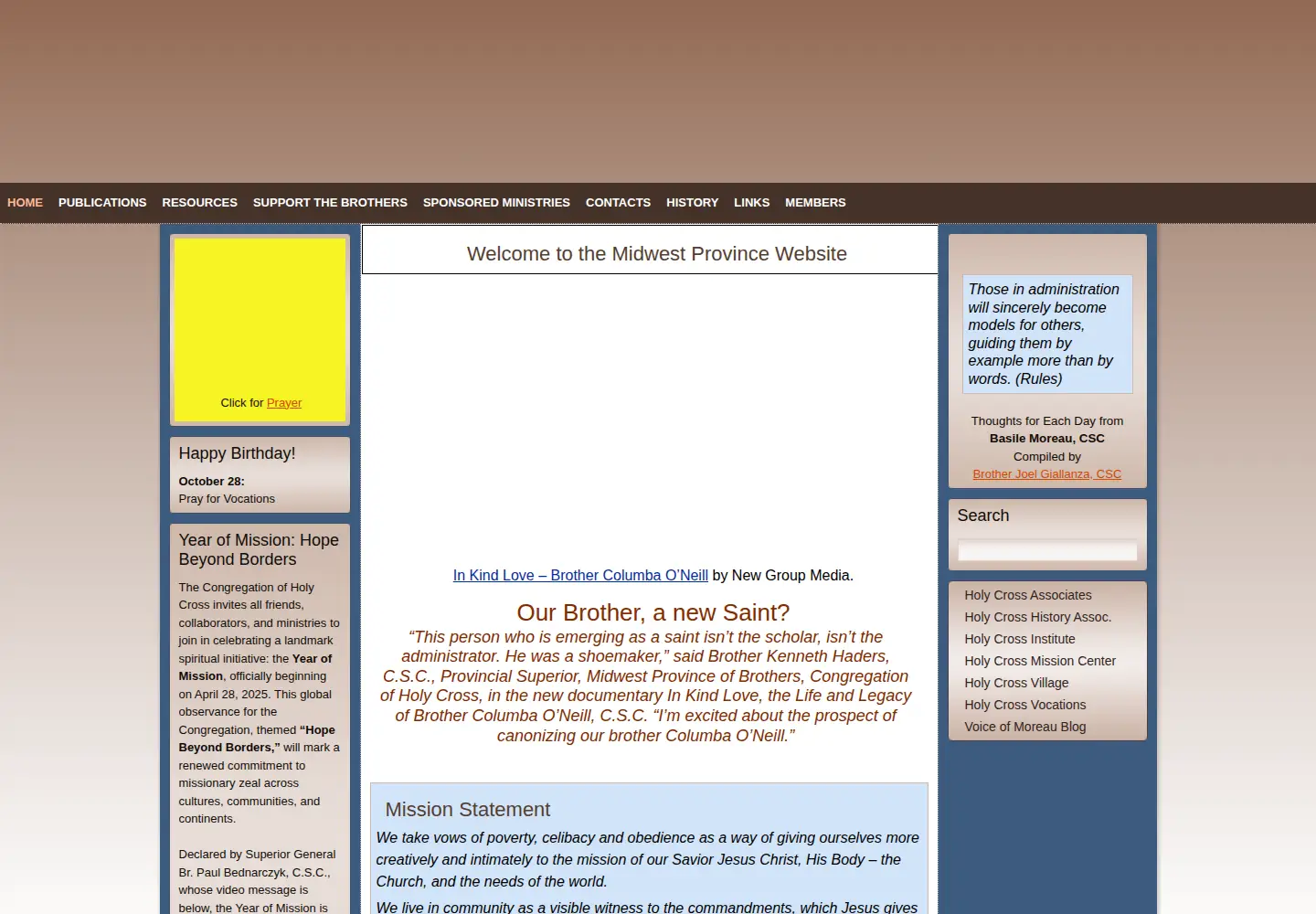 Screenshot of brothersofholycross.com