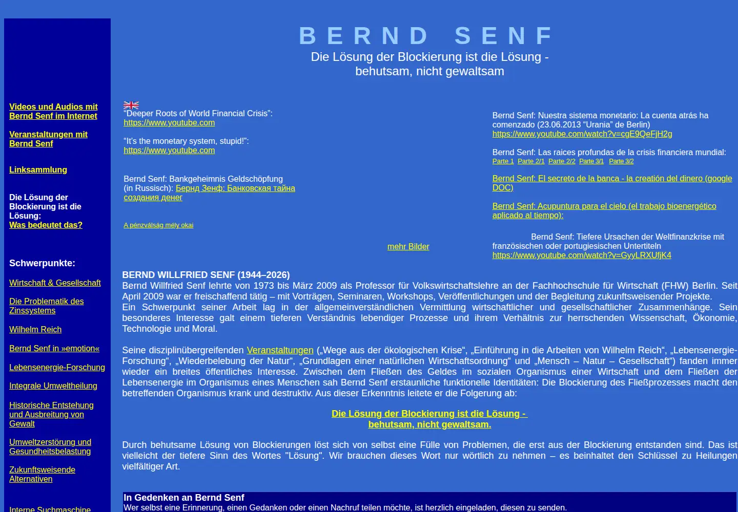 Captured homepage of berndsenf.de in the current scan