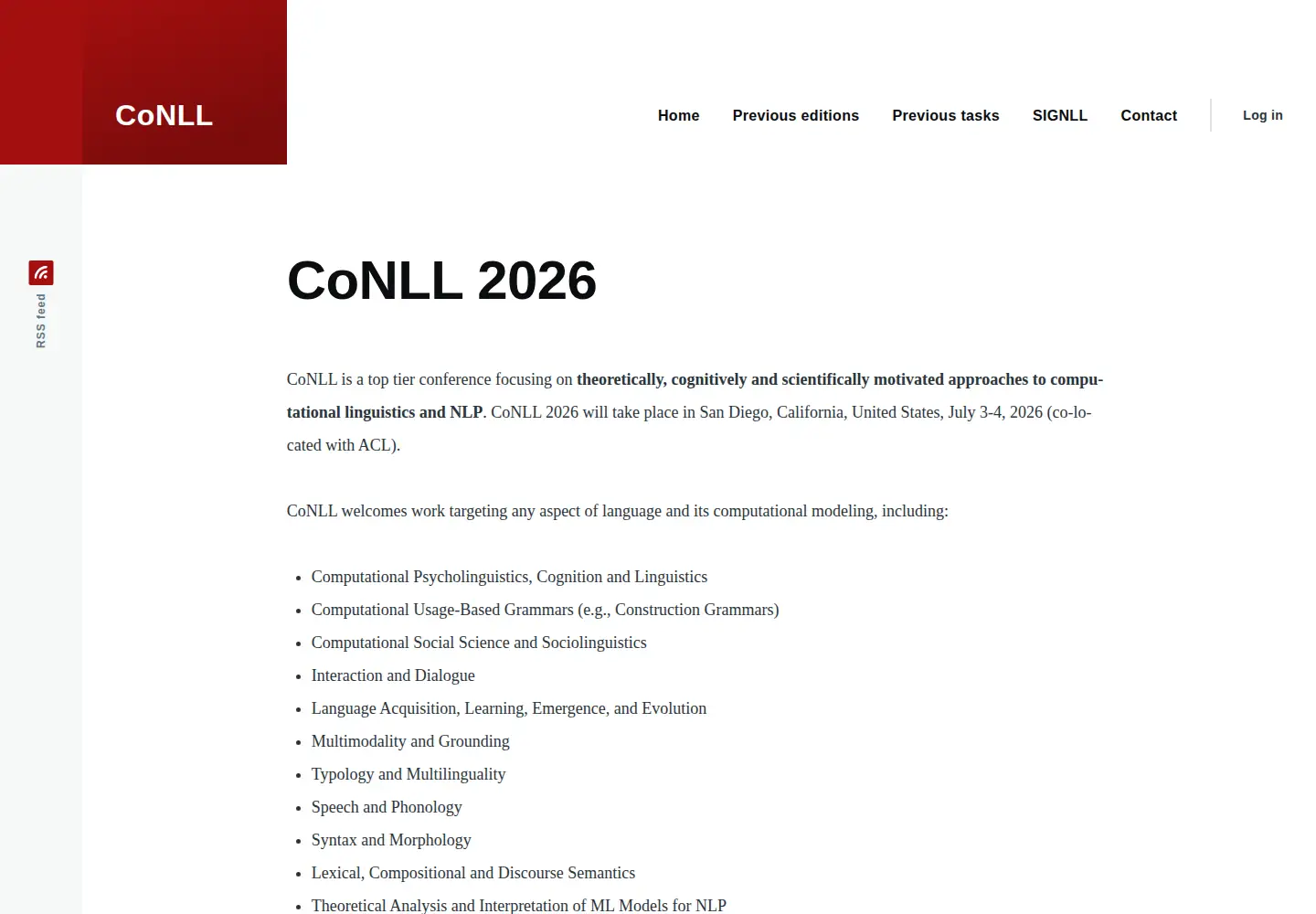 Screenshot of conll.org