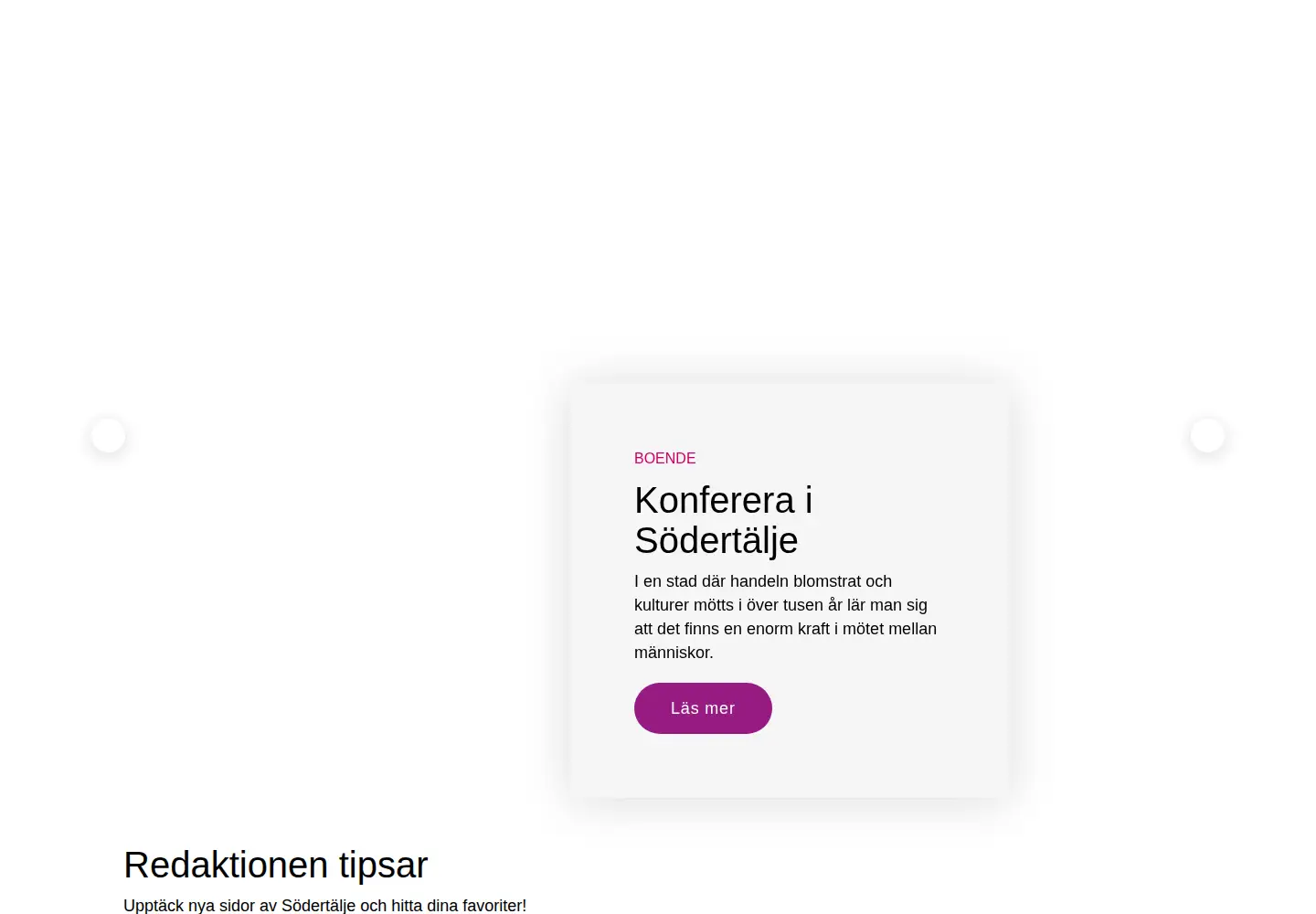 Captured homepage of destinationsodertalje.se in the current scan
