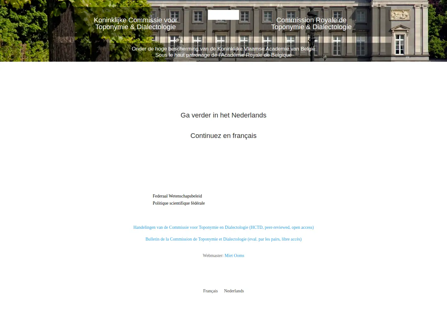 Screenshot of toponymie-dialectologie.be