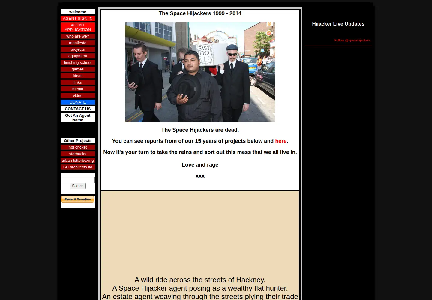 Screenshot of spacehijackers.org