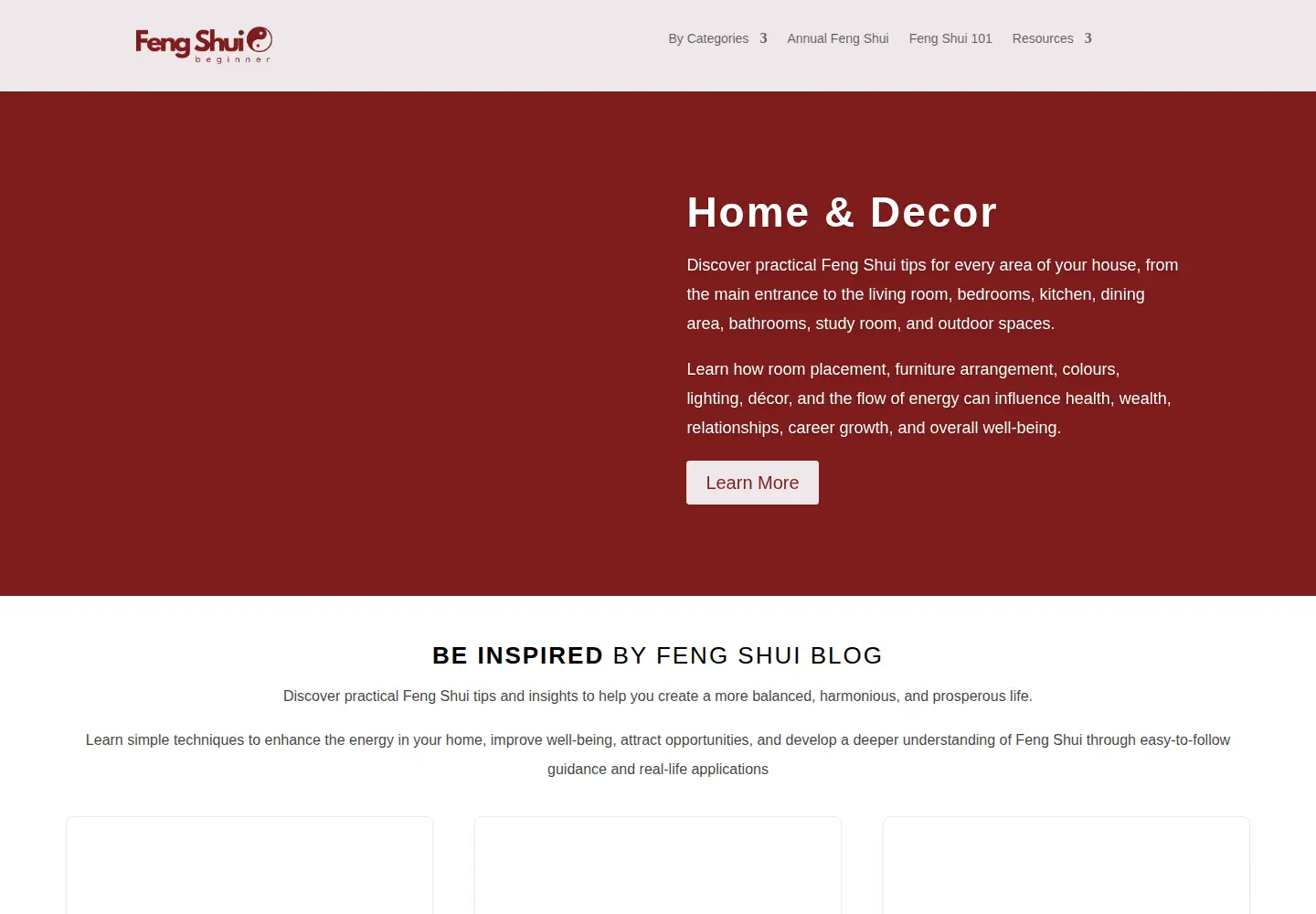 Screenshot of fengshuibeginner.com