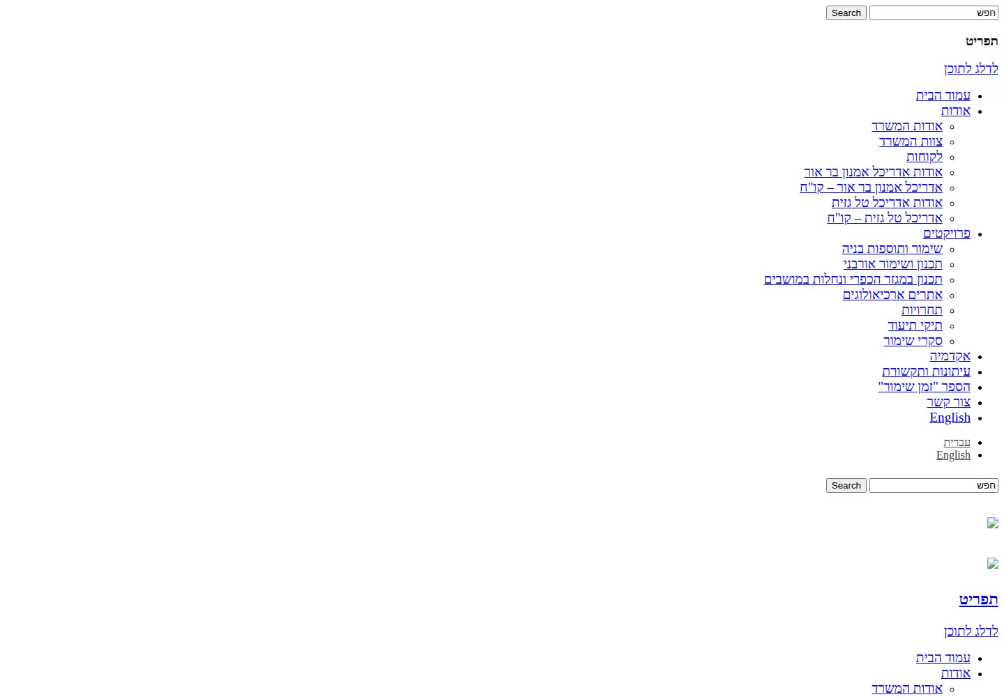 Captured homepage of amnon-baror.co.il in the current scan