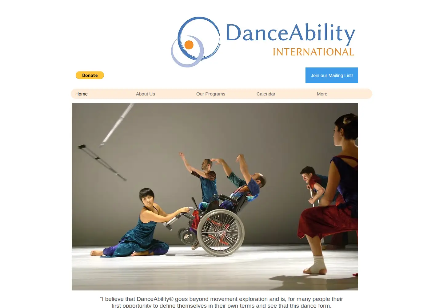 Captured homepage of danceability.com in the current scan