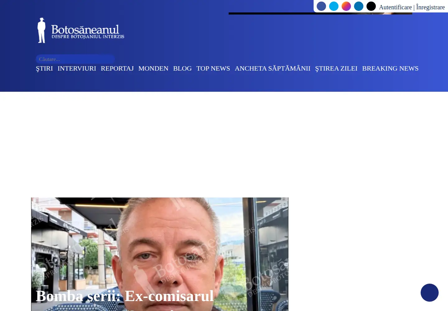 Screenshot of botosaneanul.ro