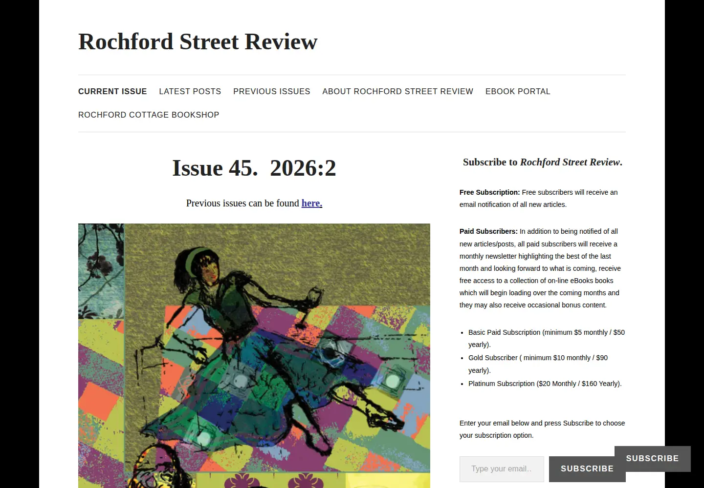 Captured homepage of rochfordstreetreview.com in the current scan
