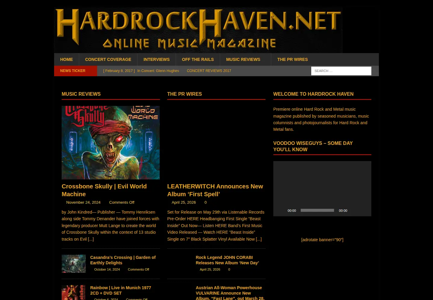 Screenshot of hardrockhaven.net