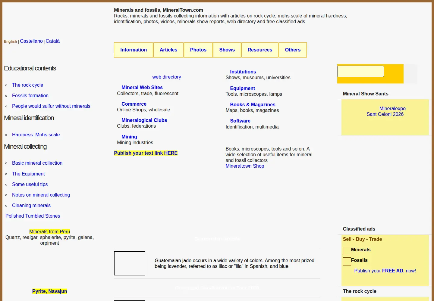 Screenshot of mineraltown.com
